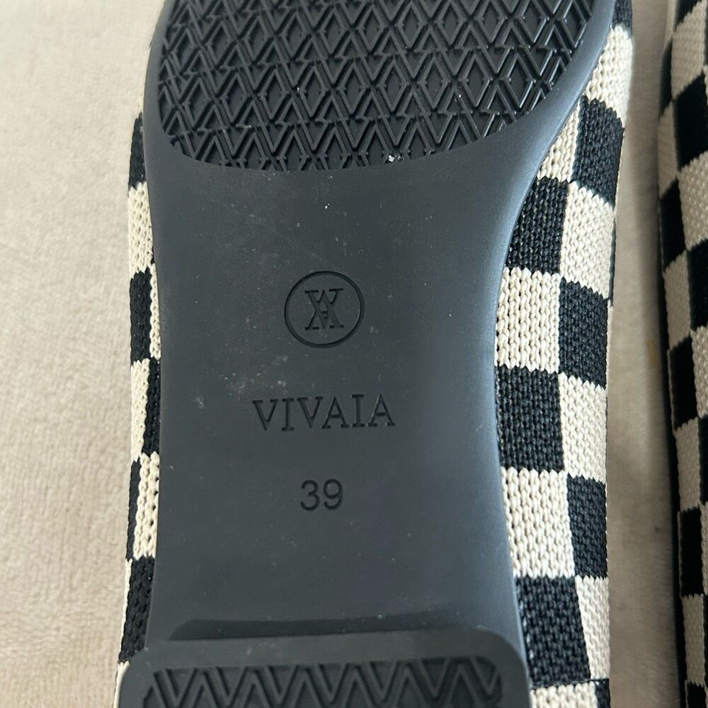 Viviana Shoes Women's Size 39 8.5US Black Cream Margot 2.0 Checker Knit Flats - Picture 9 of 9